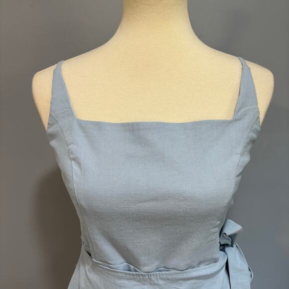 Princess Polly Cottage Hill mini dress, light blue mini skort romper, Size 8 - Picture 2 of 10